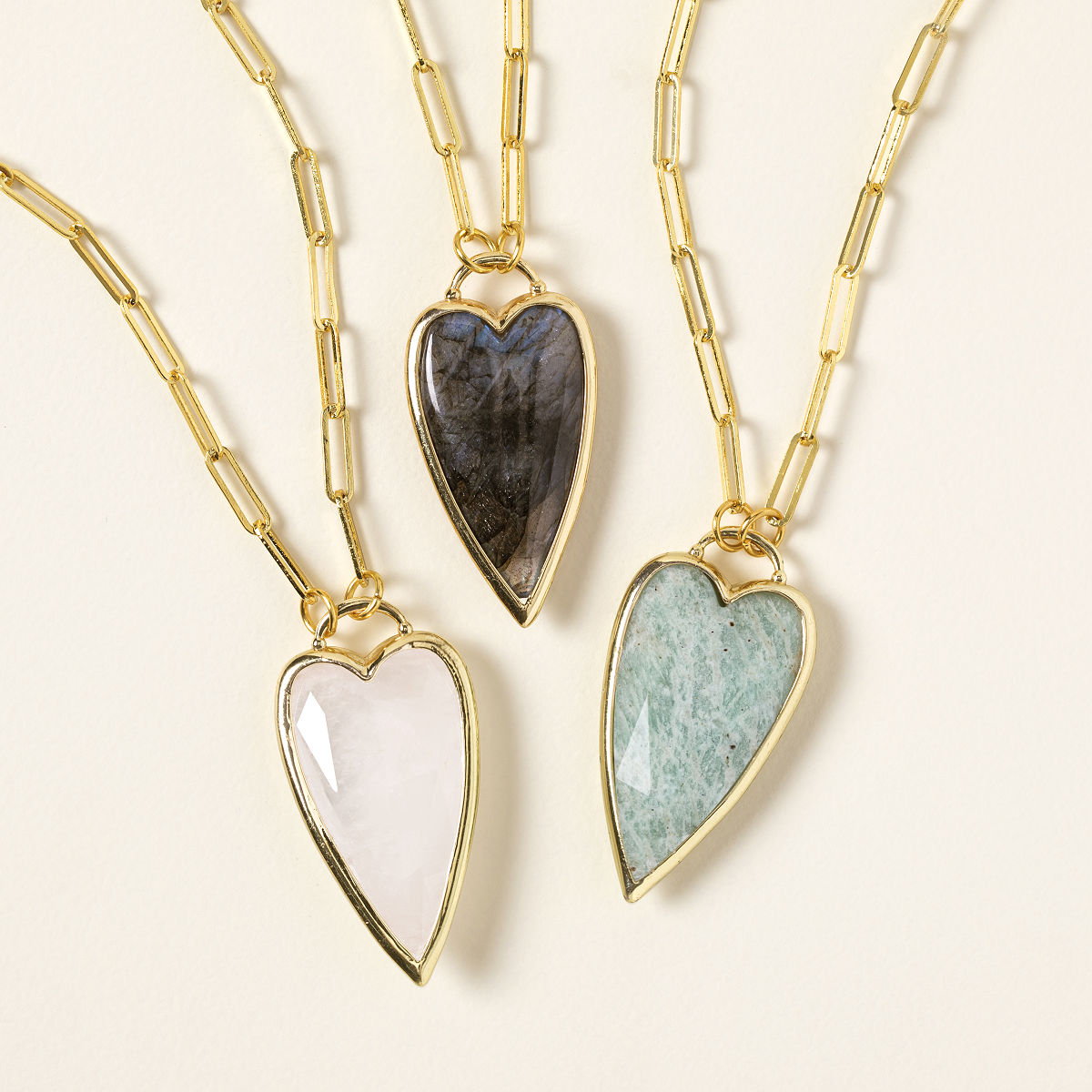 Goods Big Gemstone Heart Necklace Crystal Heart