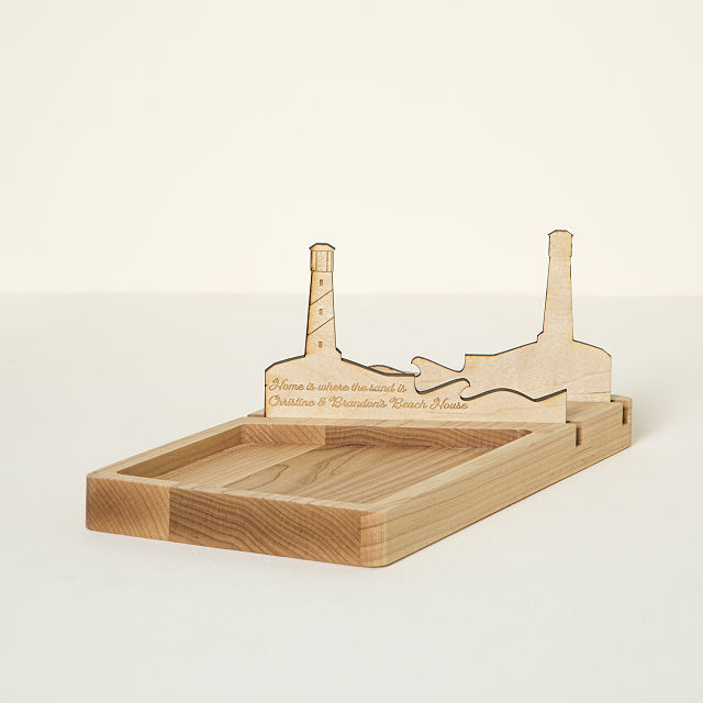 Personalized Landscape Napkin Caddy Serving Board Goods