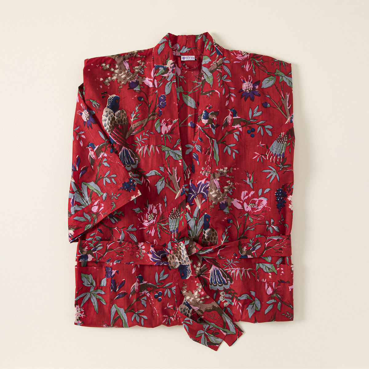 Tropical Print Long Robe Pretty Cotton Robe Goods