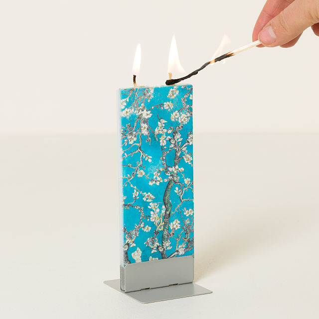 Hand-Painted Floral Flat Candle