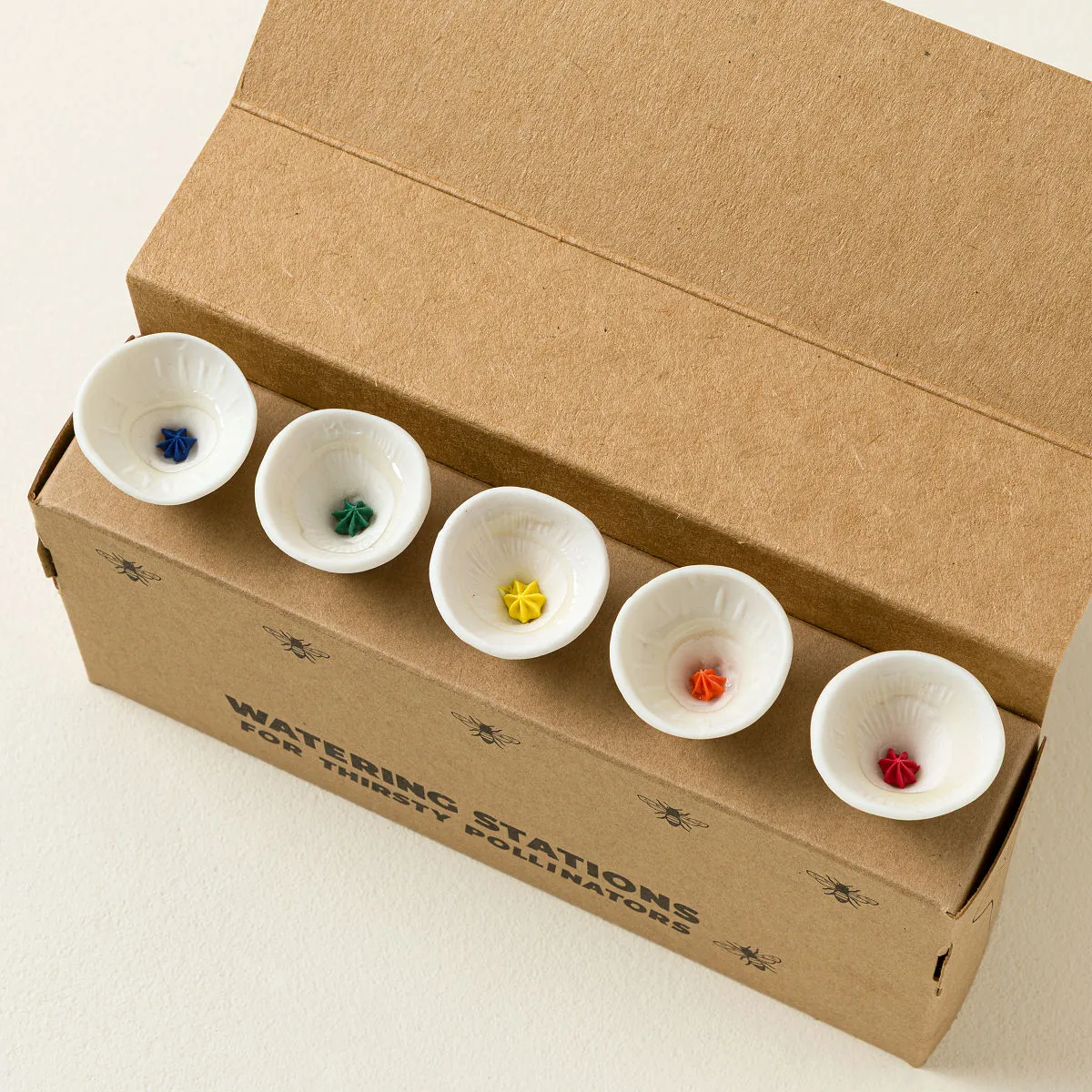 Ceramic Bee Drinking Cup - Set of 5, Bee Vision Set