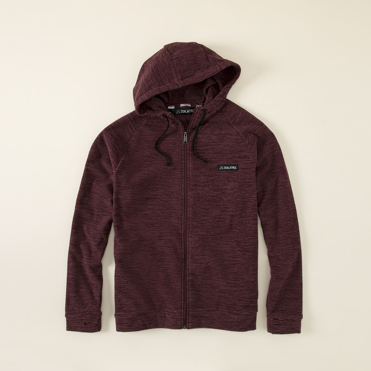 Full Zip Travel Hoodie - Maroon XS
