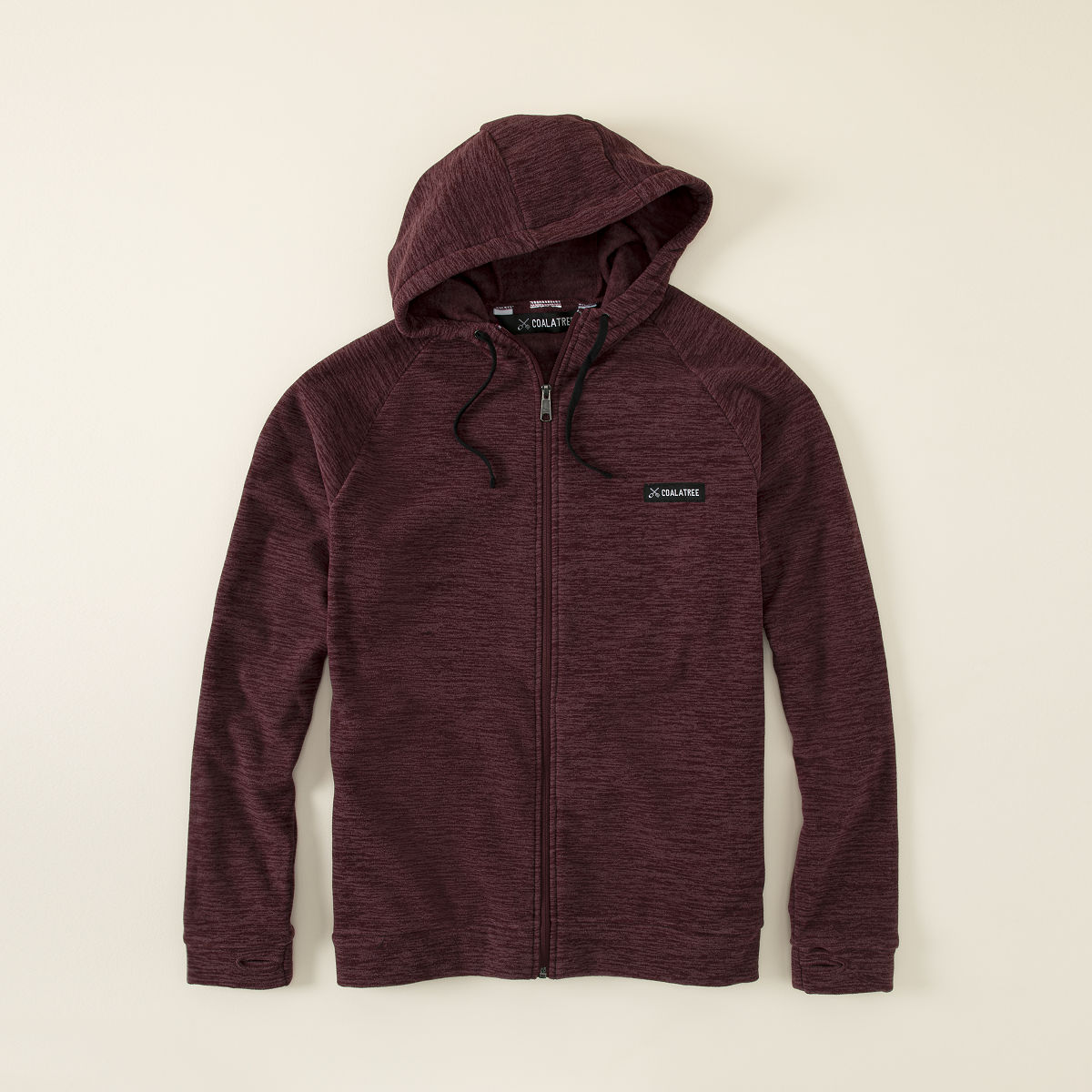 Full Zip Travel Hoodie - Maroon S