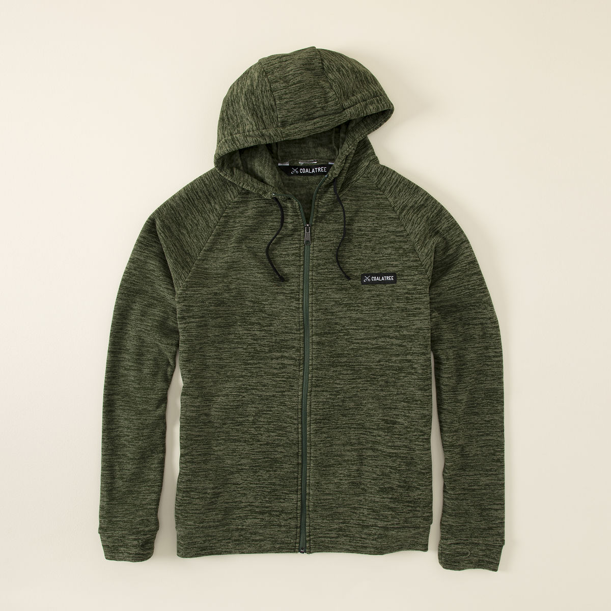 Full Zip Travel Hoodie - Green M