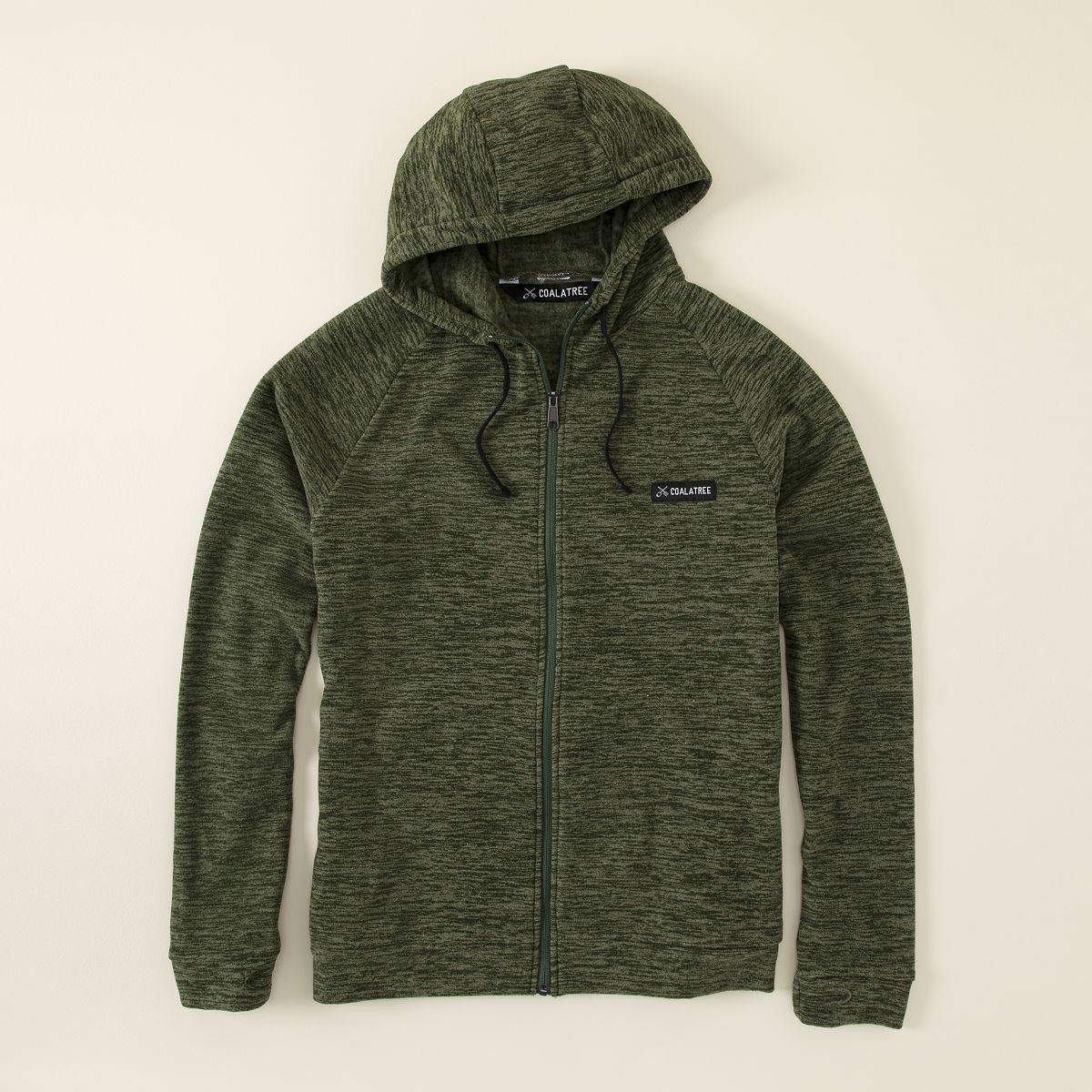 Full Zip Travel Hoodie - Green L