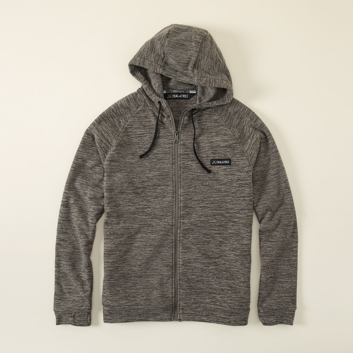 Full Zip Travel Hoodie - Taupe M