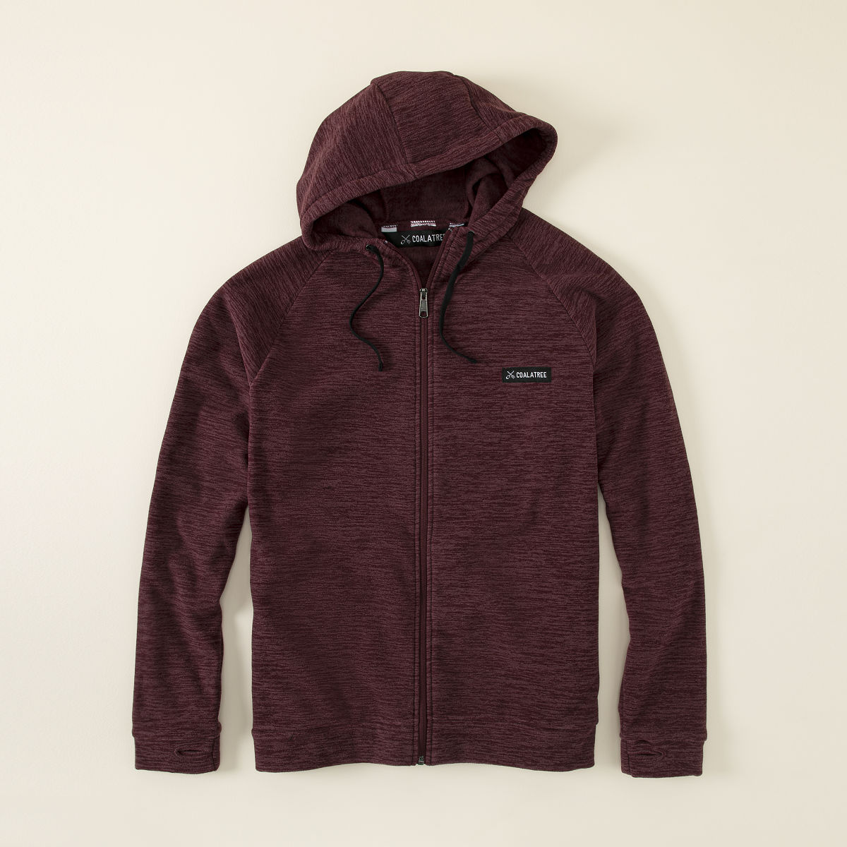 Full Zip Travel Hoodie - Maroon L