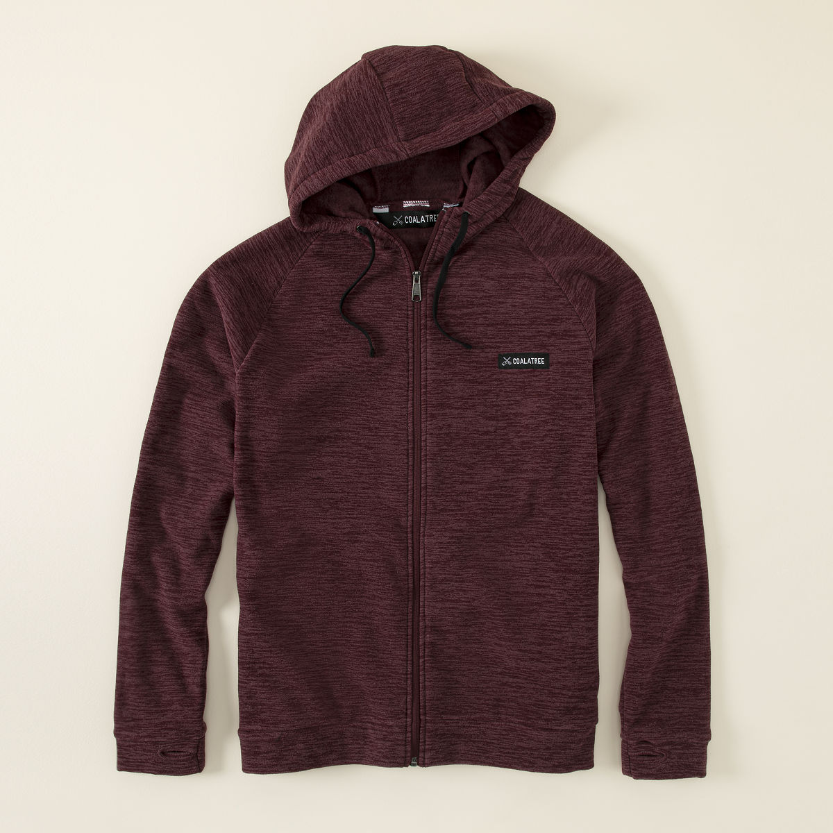 Full Zip Travel Hoodie - Maroon XXL