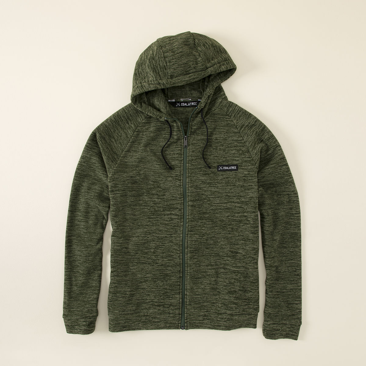 Full Zip Travel Hoodie - Green S