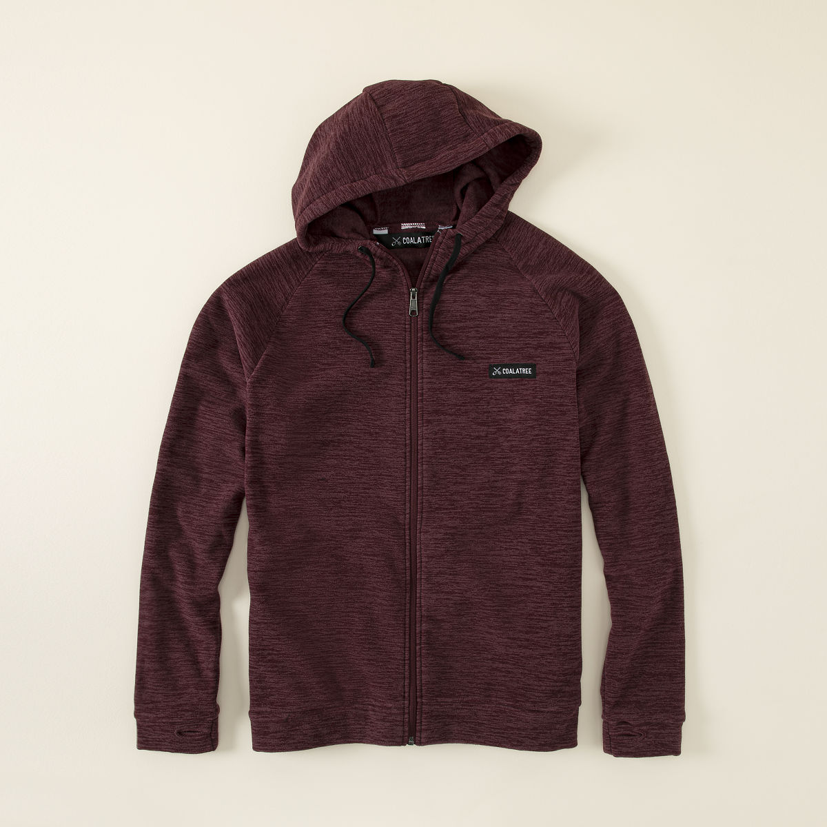 Full Zip Travel Hoodie - Maroon M