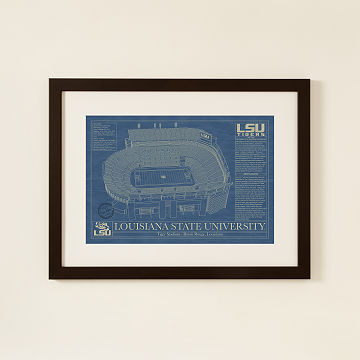 Football Stadium Blueprints - College Colors | Uncommon Goods
