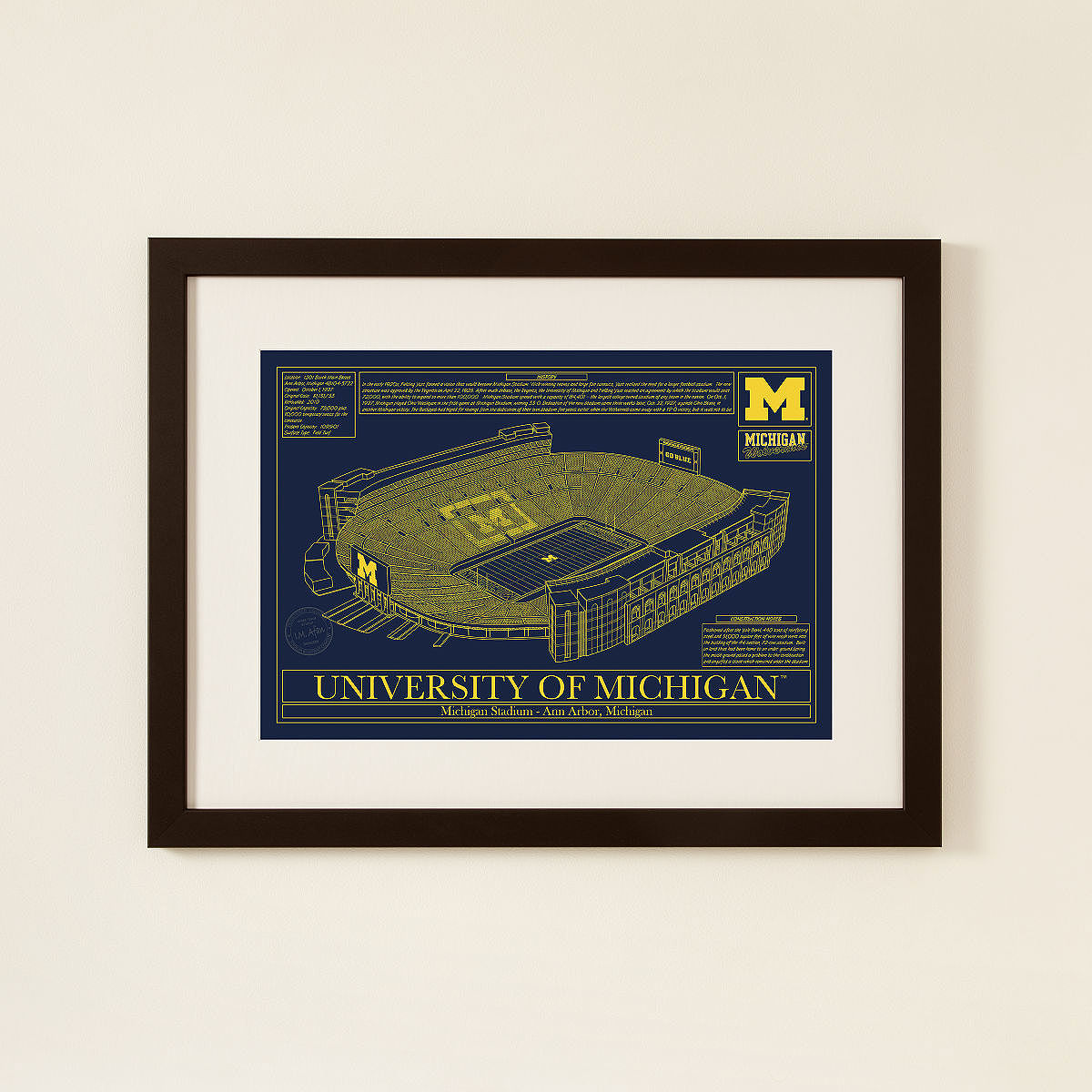 Football Stadium Blueprints College Colors Goods