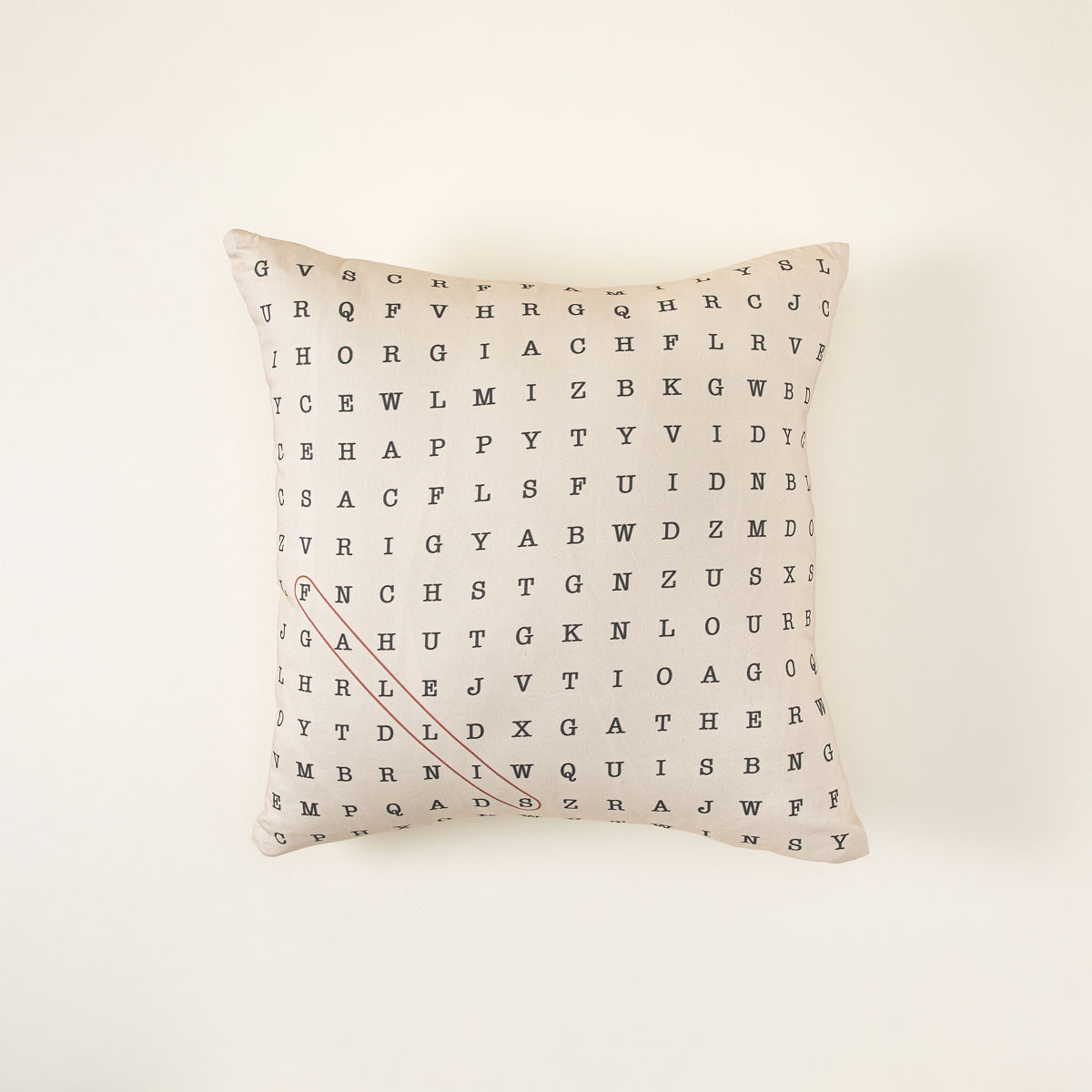 Personalized Word Search Pillow - Cream