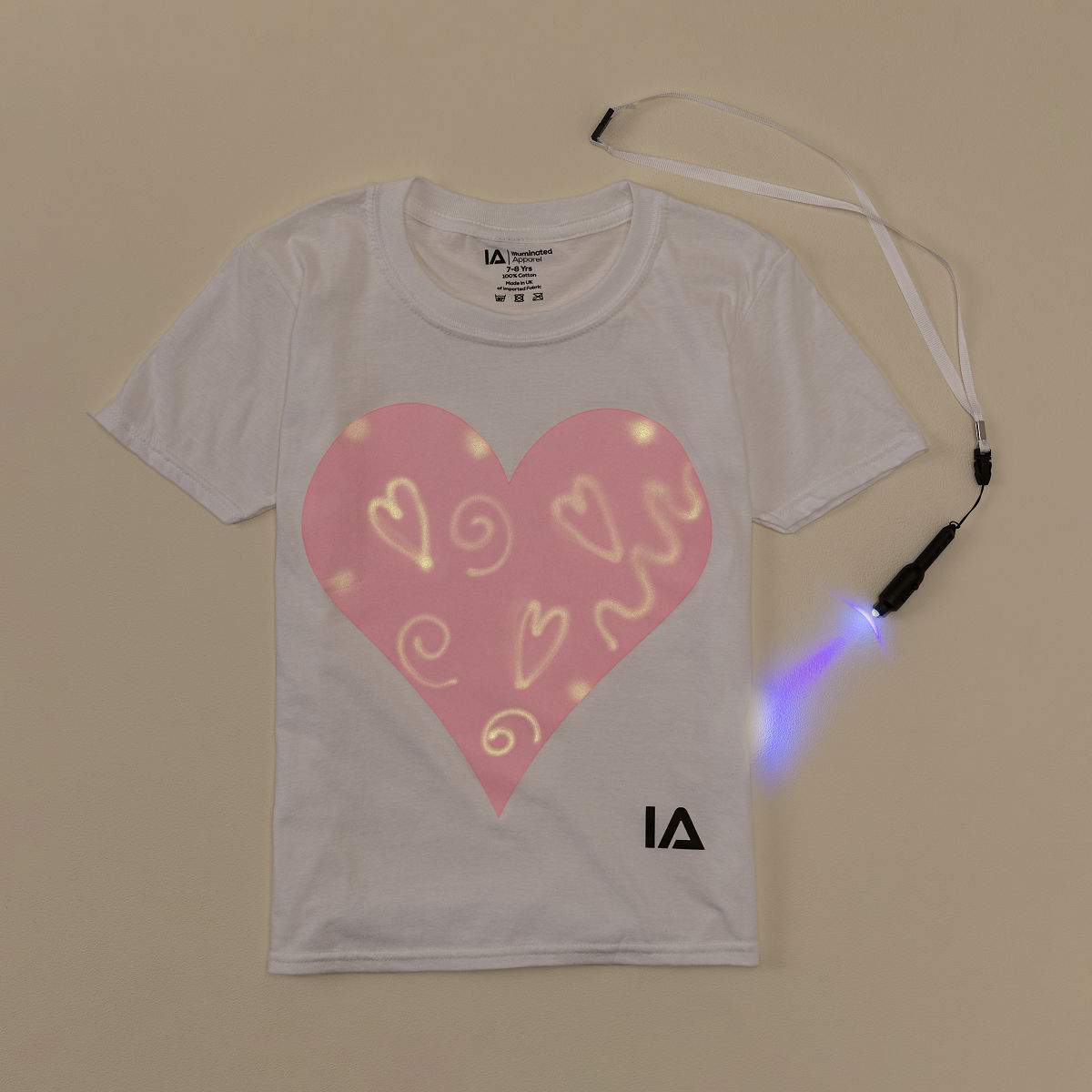 Love Heart Light Up Drawing Tees - Child 7-8