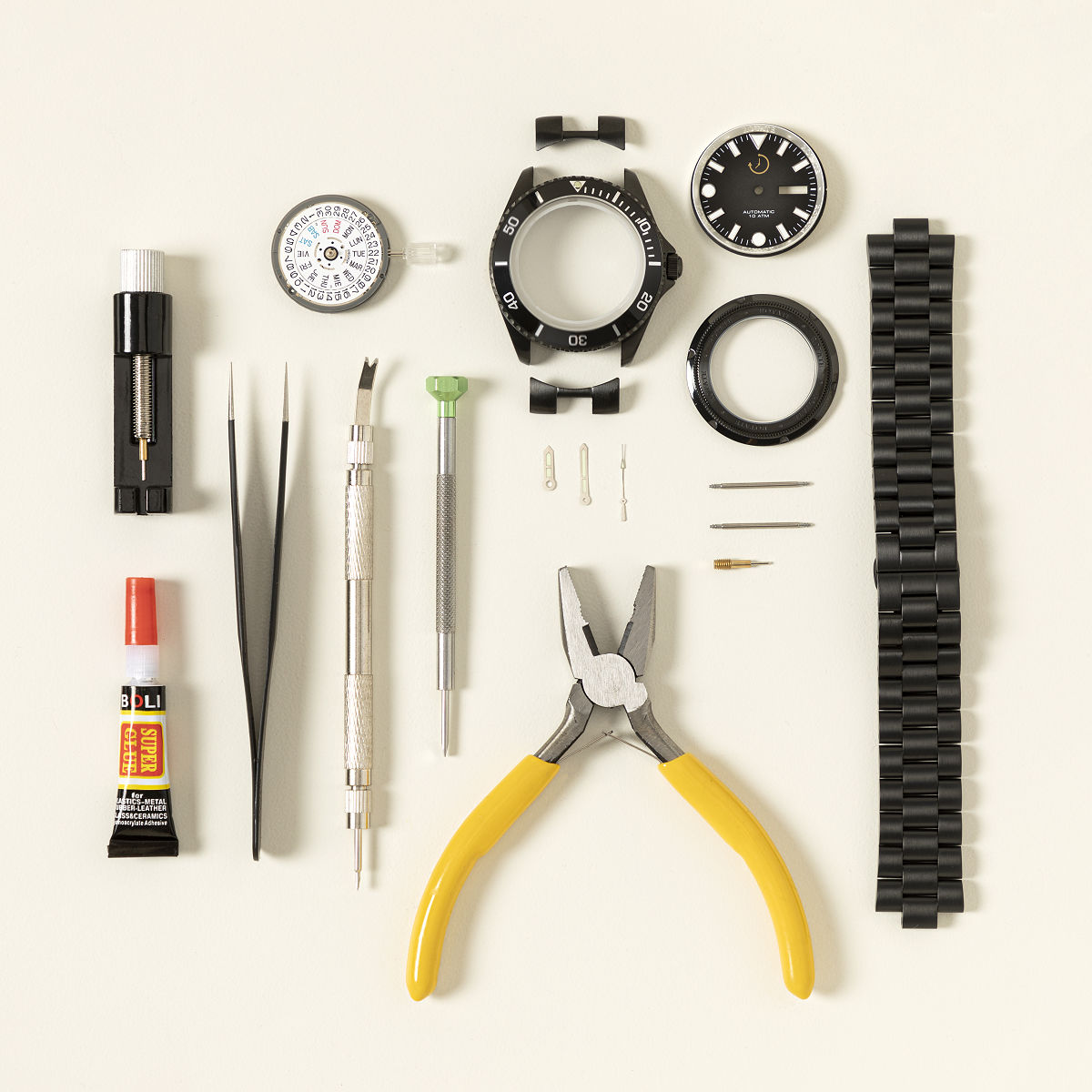 DIY Watchmaking Kit - Easy Difficulty - Black