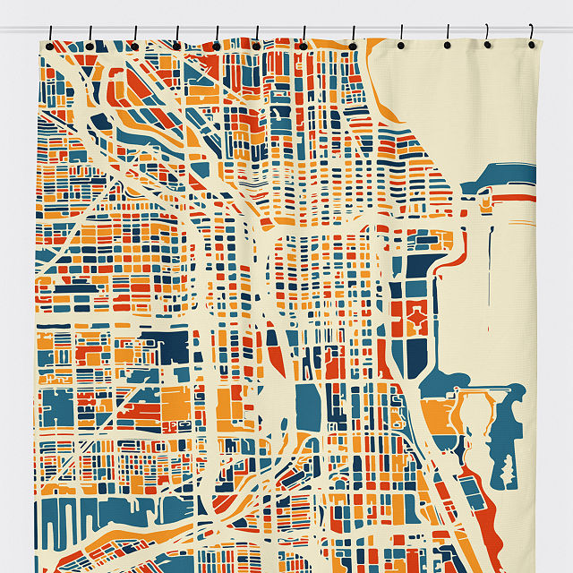 Custom City Map Shower Curtain Map Art Goods