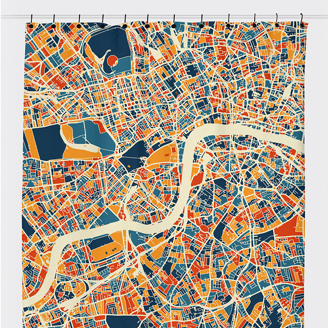 Custom City Map Shower Curtain Map Art Goods