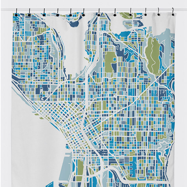 Custom City Map Shower Curtain Map Art Goods