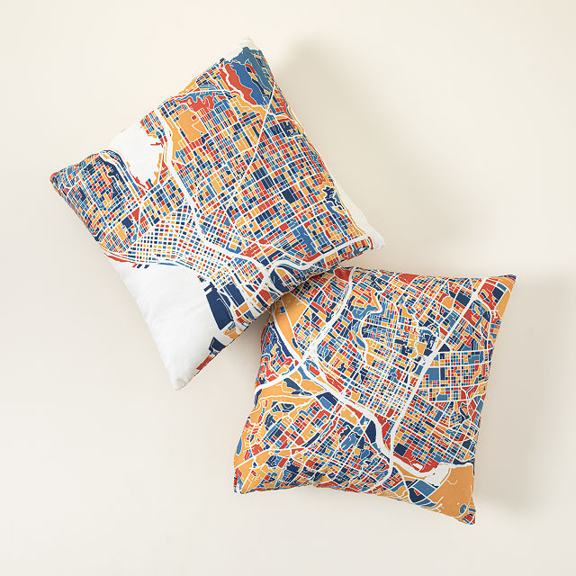 Custom City Map Throw Pillow Map Art Goods