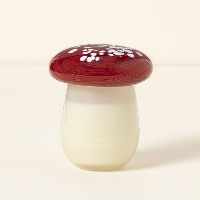 Blown Glass Mushroom Cap Candle Toadstool Goods