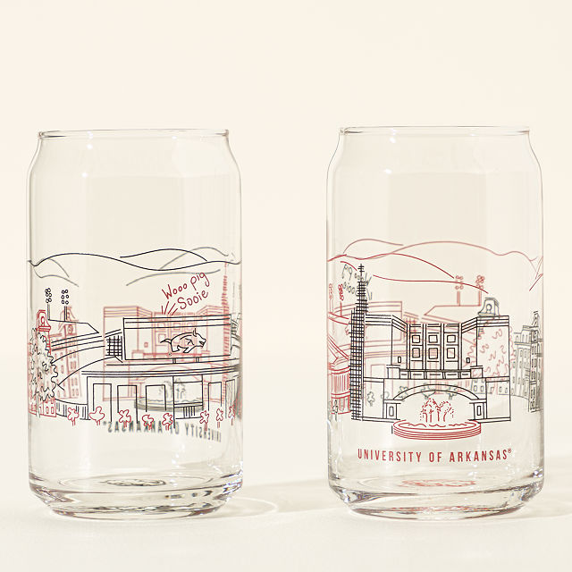 College Cityscape Can-Shaped Glasses - Set of 2