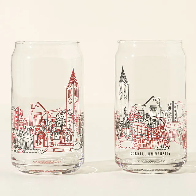 Uncommon Goods | College Cityscape Can-Shaped Glasses - Set