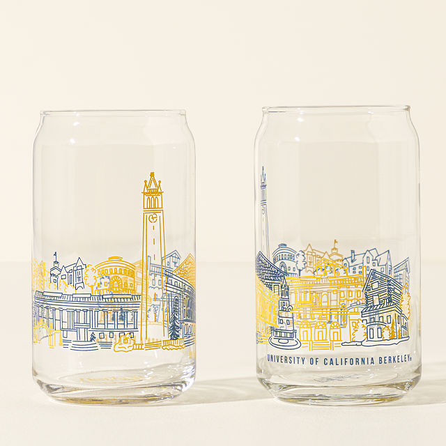 College Cityscape Can-Shaped Glasses - Set of 2