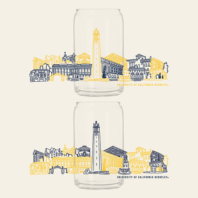 College Cityscape Can-Shaped Glasses - Set of 2