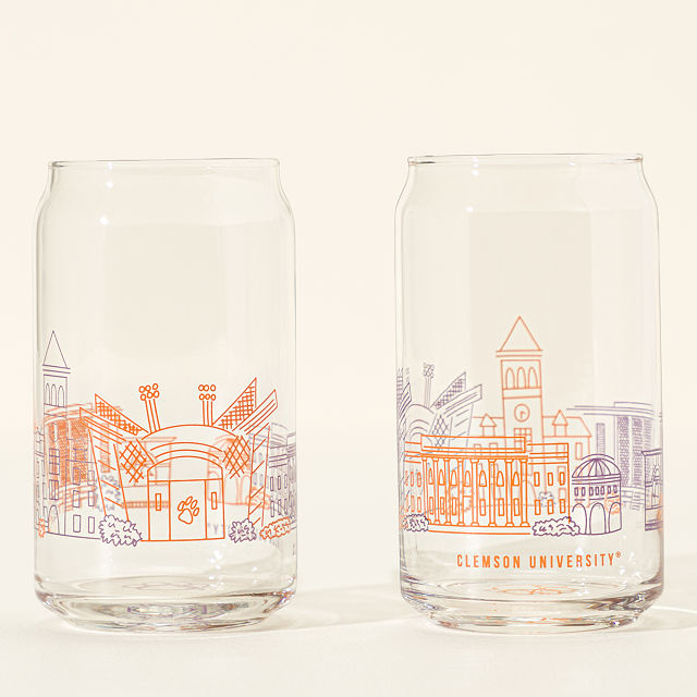 College Cityscape Can-Shaped Glasses - Set of 2