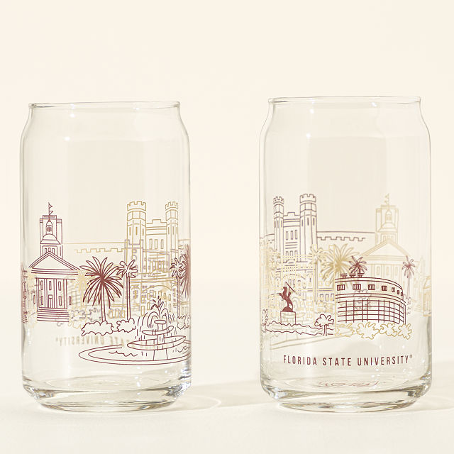 College Cityscape Can-Shaped Glasses - Set of 2