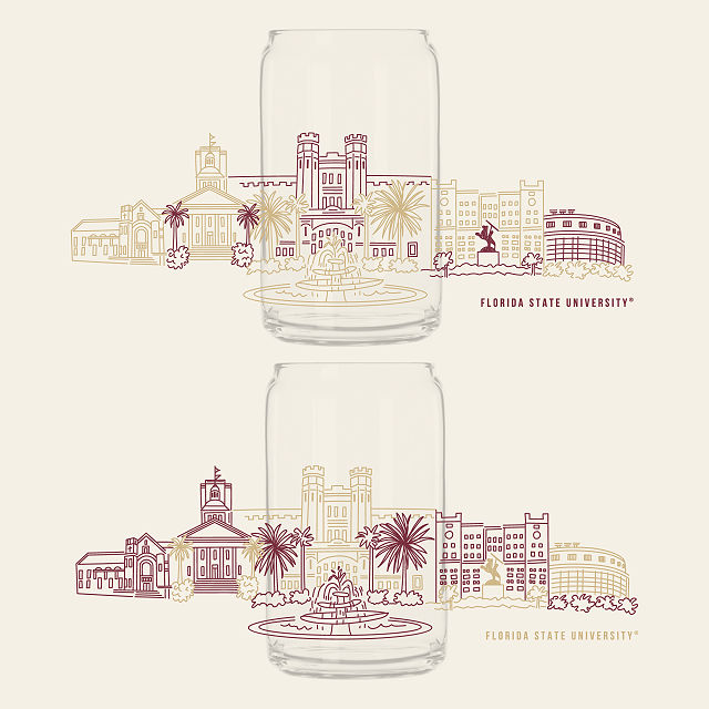 College Cityscape Can-Shaped Glasses - Set of 2