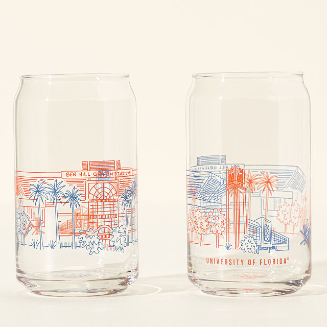 College Cityscape Can-Shaped Glasses - Set of 2