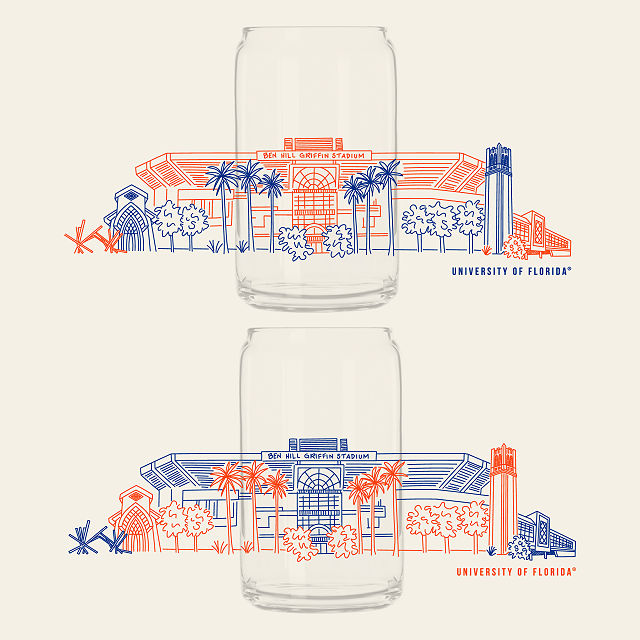 College Cityscape Can-Shaped Glasses - Set of 2