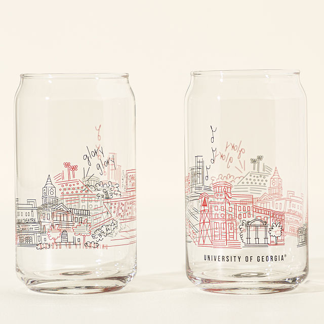 College Cityscape Can-Shaped Glasses - Set of 2