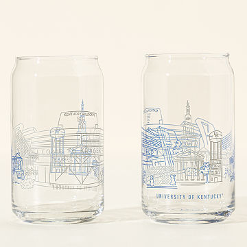 College Cityscape Can-Shaped Glasses - Set of 2