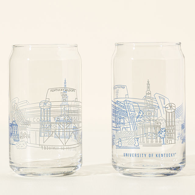 College Cityscape Can-Shaped Glasses - Set of 2