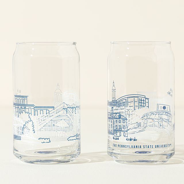 College Cityscape Can-Shaped Glasses - Set of 2
