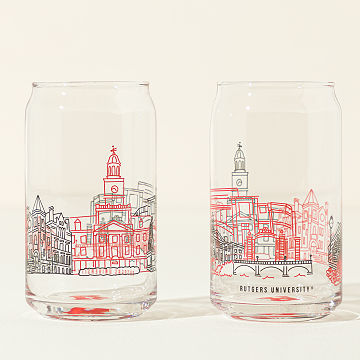 College Cityscape Can-Shaped Glasses - Set of 2