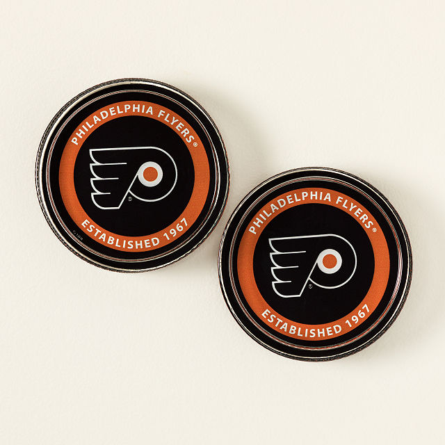 NHL Puck-Shaped Glass Coaster Set