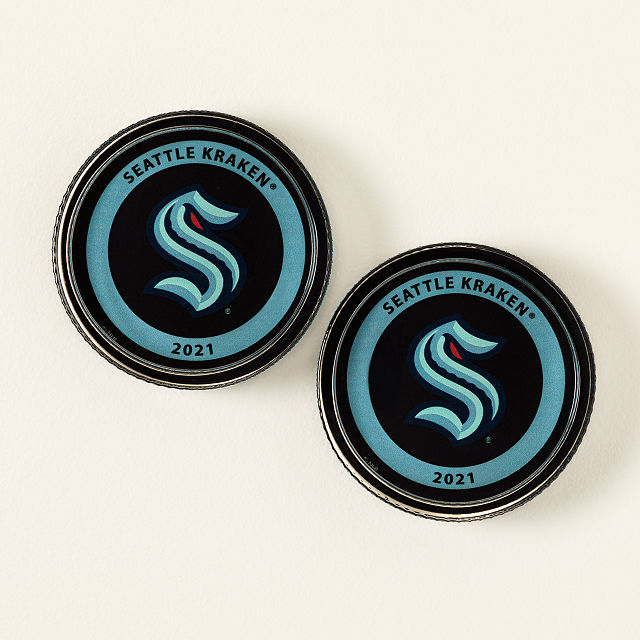 Uncommon Goods | Seattle Kraken - NHL Puck-Shaped Glass Coaster