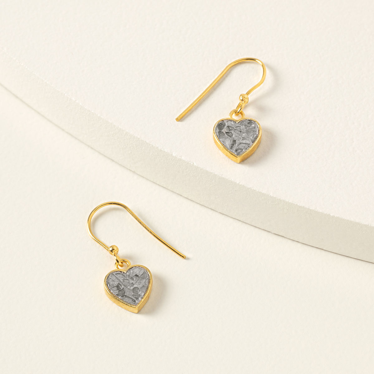 Sliced Raw Diamond Heart Earrings