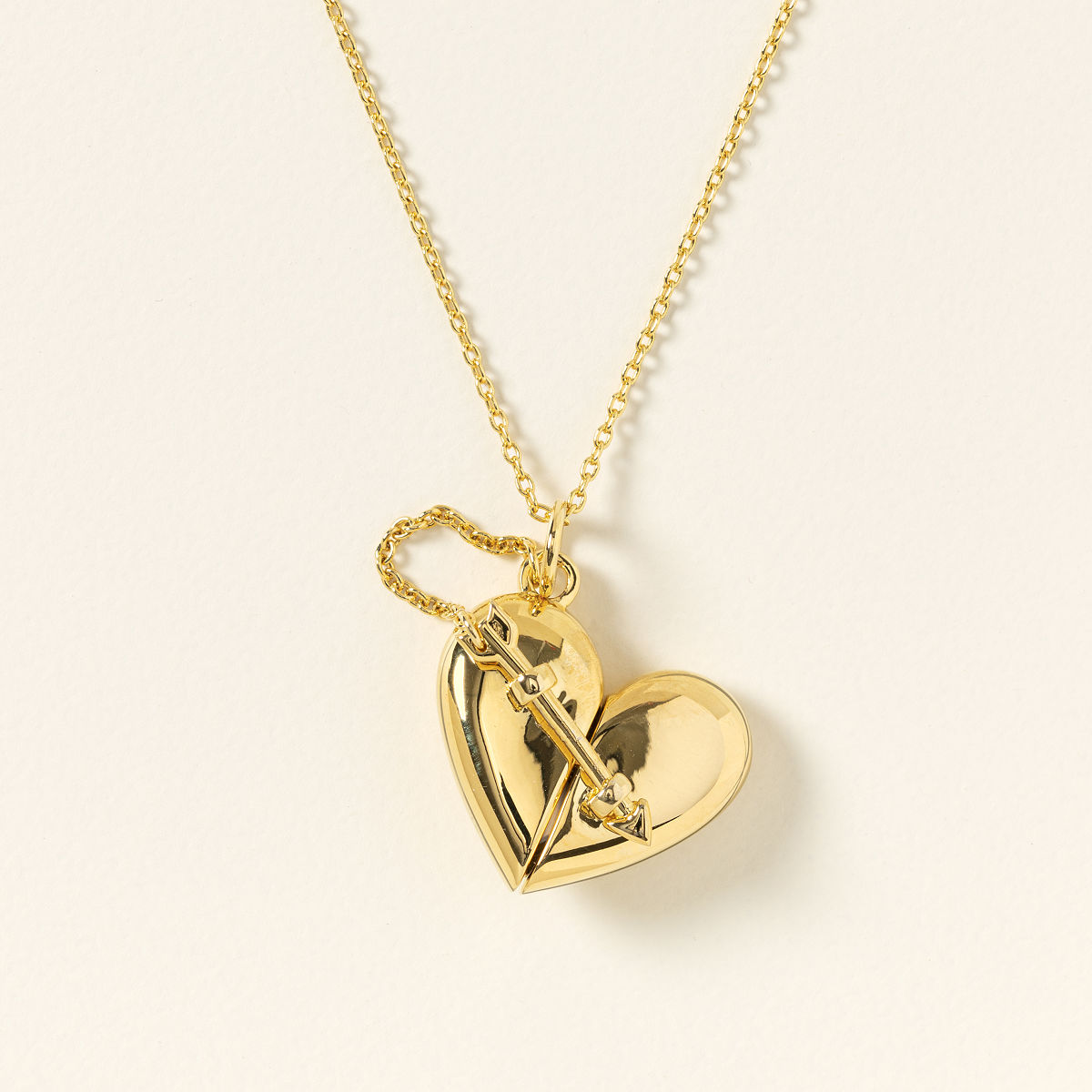 Personalized Message Heart & Arrow Locket - 14k Gold Vermeil