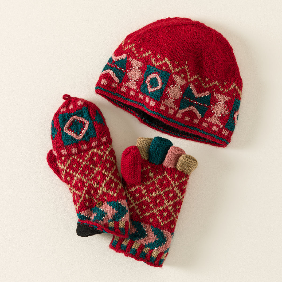 Cozy Isle Hat and Texting Gloves