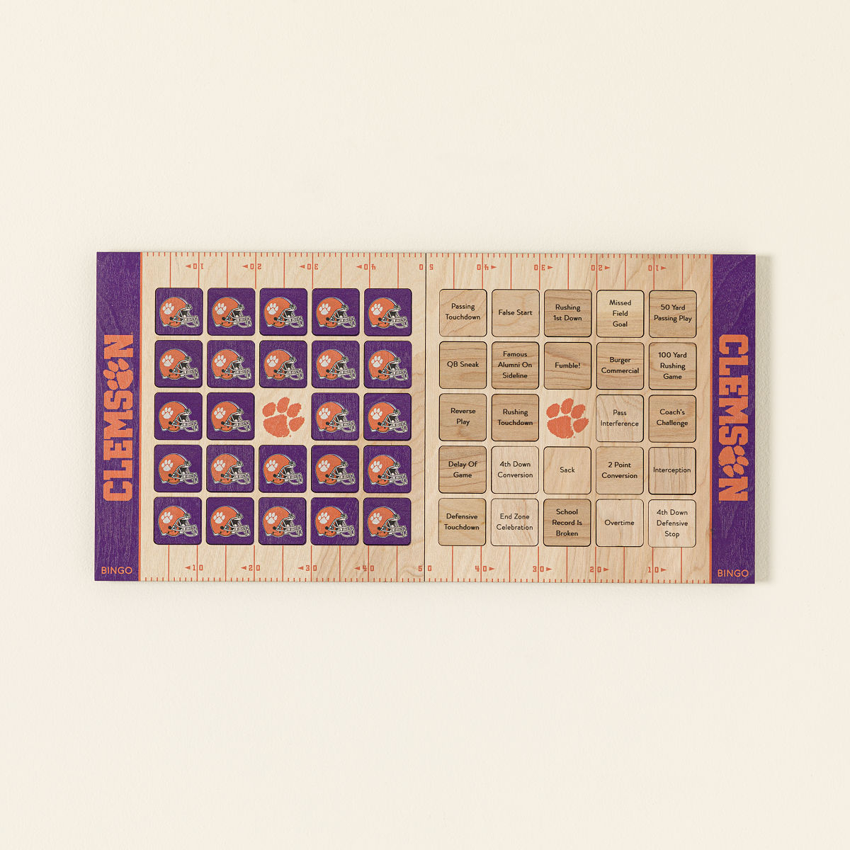 College Football Game Day Bingo - Set of 2 - Clemson University