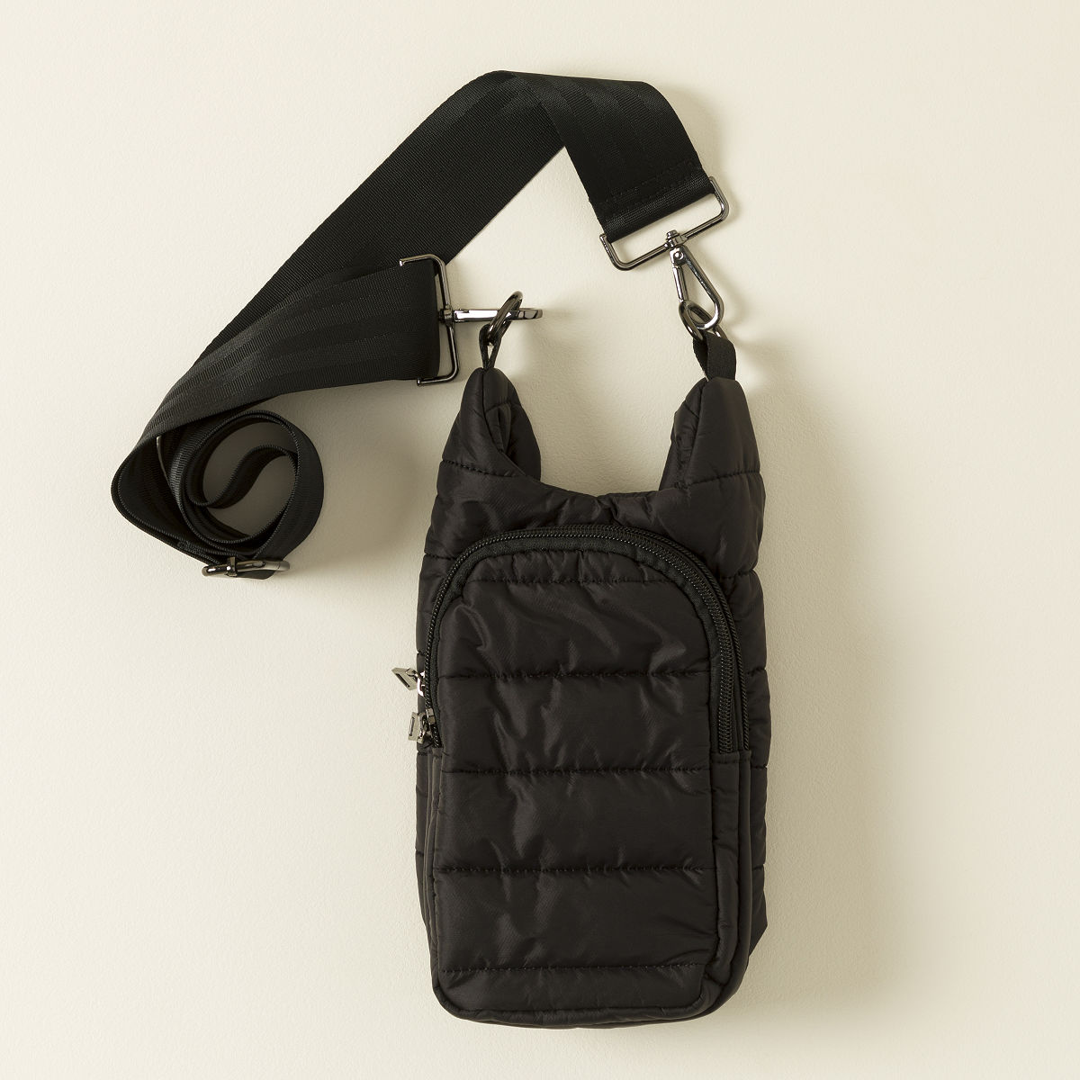 Crossbody Water Bottle Bag - Black