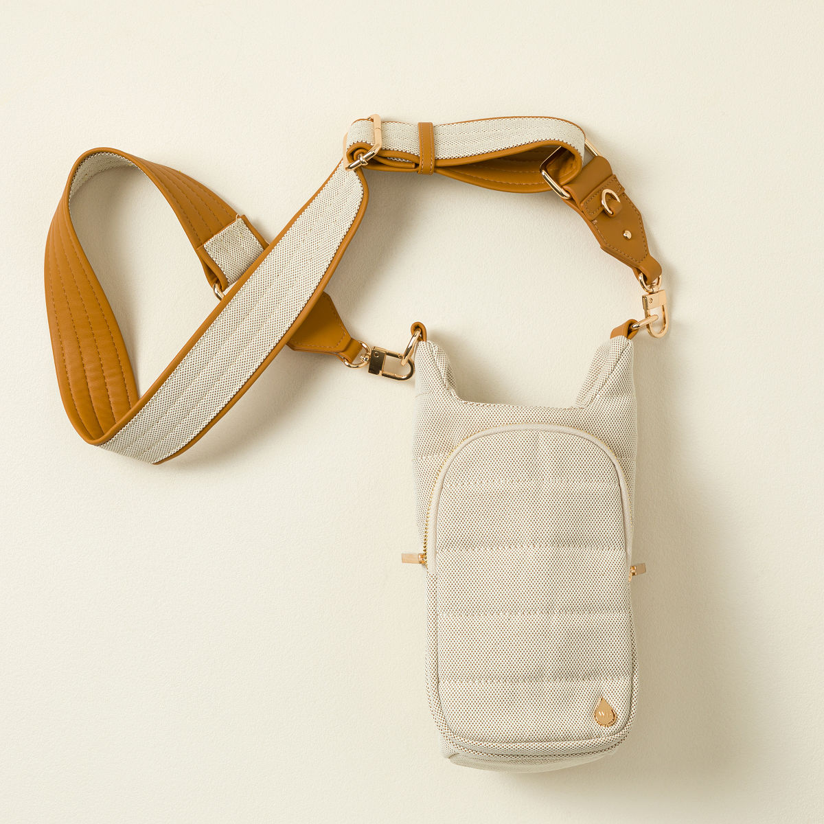 Crossbody Water Bottle Bag - Oatmeal