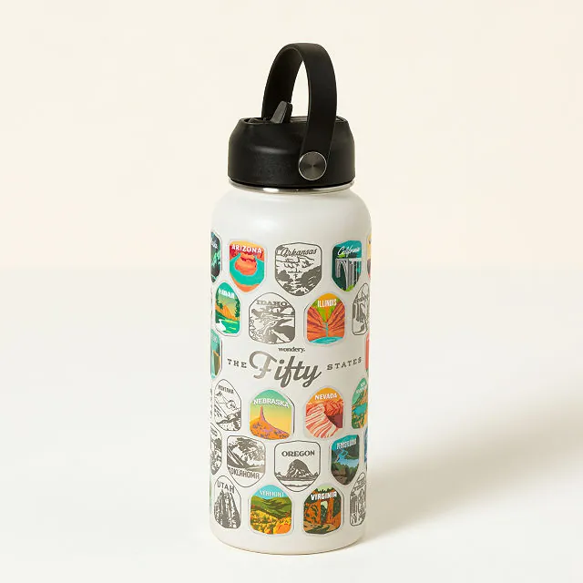 Personalized Water Bottles For Girls - Cute Insulated Stainless Steel Bottle With Initials, 17 Oz, No Straw - View #2