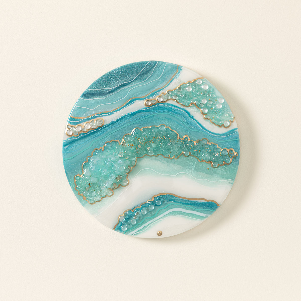 Birth Month Geode Art - March - Aquamarine