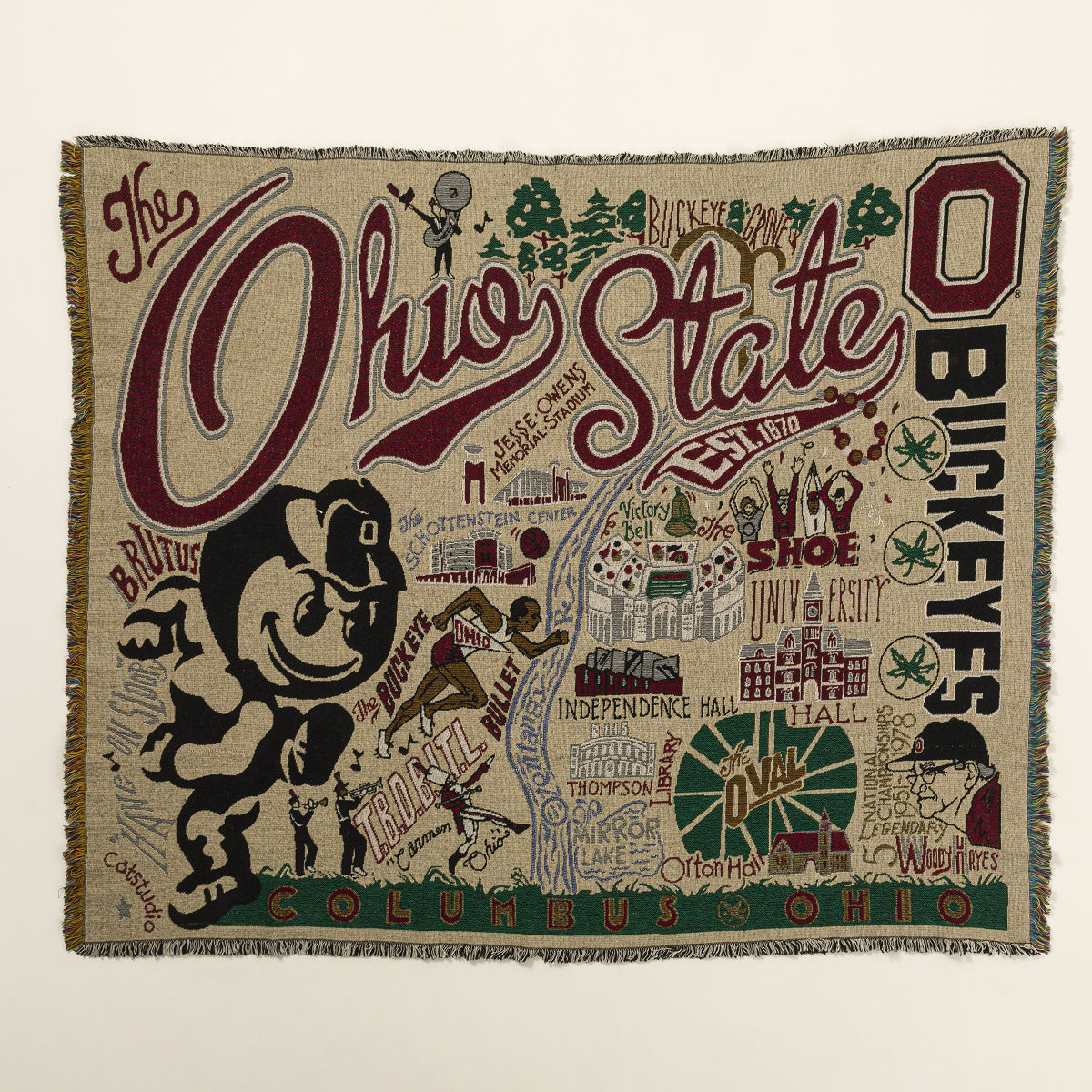 Woven College Blankets - Ohio State University