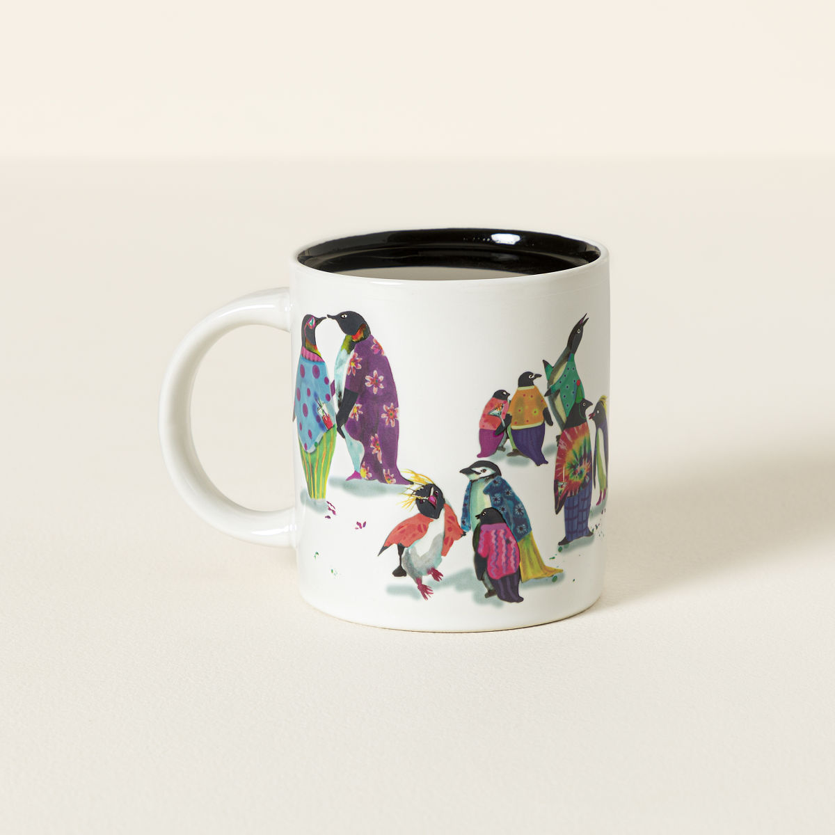 Uncommon Goods | Penguin Party Color Changing Mug | Drinking